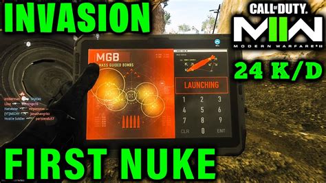 Call Of Duty Modern Warfare 2 Invasion Gameplay Nuke MGB 24 K D