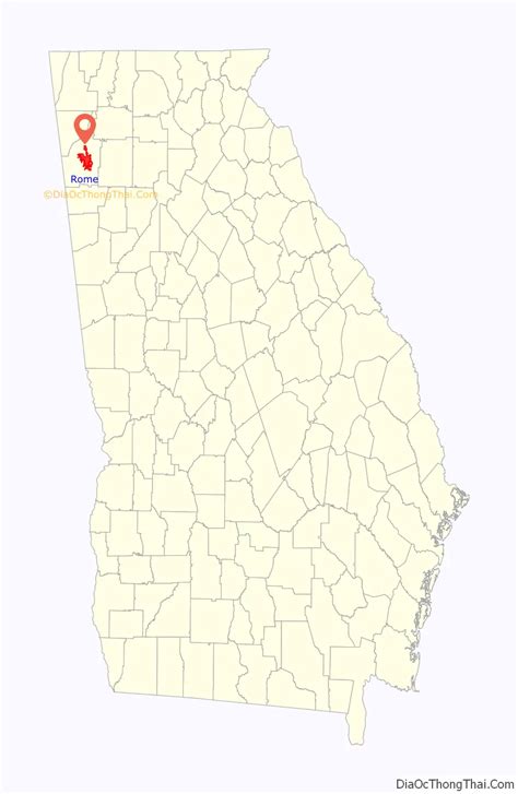 Map of Rome city, Georgia - Thong Thai Real