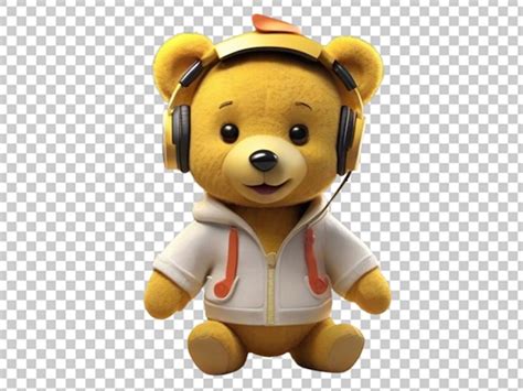 Premium Psd A Cute D Cartoon Yellow Teddy Bear