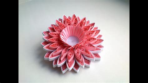 Diy Paper 3d Quilling Tutorial Pink 3d Quilling Flower Youtube