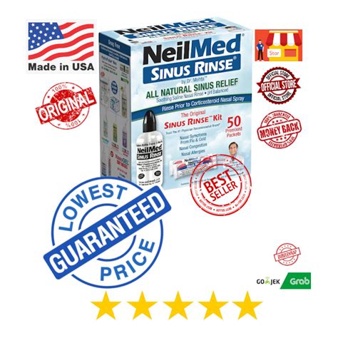 Jual NeilMed Sinus Rinse Kit 50 USA Complete Sinus Nasal Neil Med