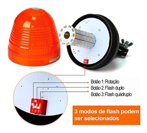 Sinalizador Giroflex Colheitadeira John Deere 12v 24v 80 Led Frete grátis