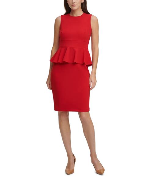 Calvin Klein Peplum Sheath Dress Macys