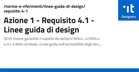 Azione Requisito Linee Guida Di Design Designers Italia