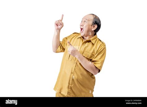 Civil Servant Man Standing While Pointing Something Isolated Over A