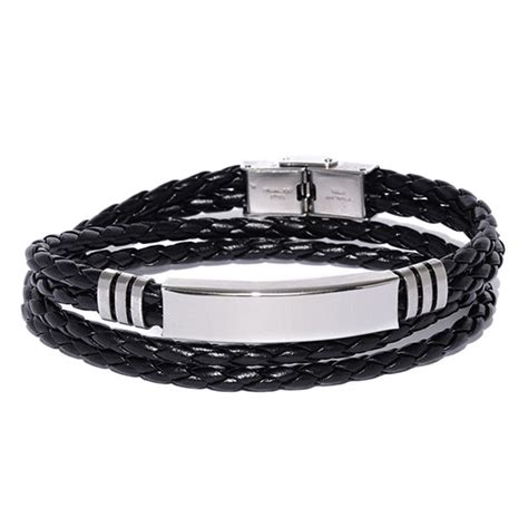 UNKNOWN By Ayesha Rugged Black Unisex Leather Wrap Around Bracelet For