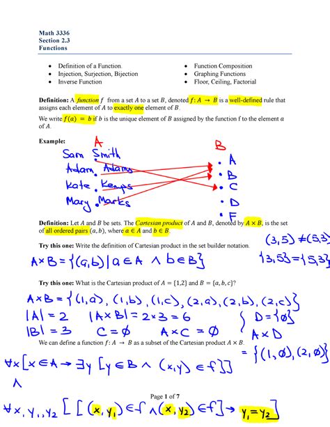 Discrete Mathematics Lecture Functions Math Section