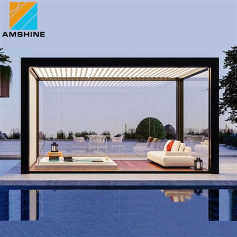 Modern Automatic Patio Gazebo Outdoor Arches Bioclimatic Aluminium