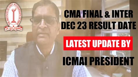 Cma Result December Cma Final Result Dec Cma Inter Result