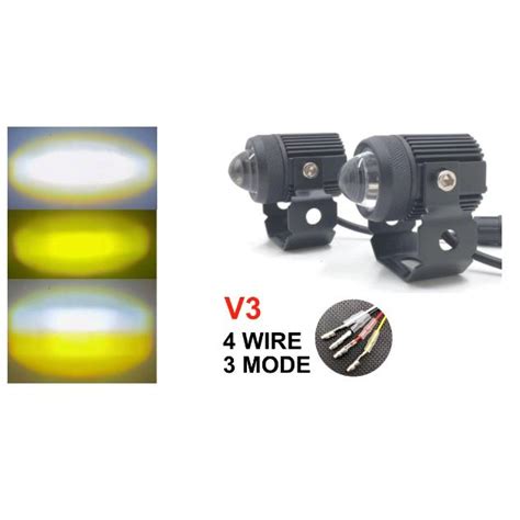 Pcs W Mini Driving Light Spot Light Dual Color Hi And Low With