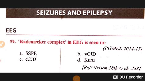 Eeg Mcq Neet Pg Previous Year Youtube