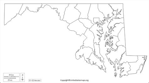 Blank Maryland Map Printable Map Of Maryland In Pdf