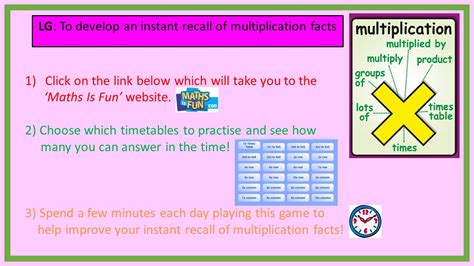 Warm Up Multiplication Online Game 34auburn Primary School