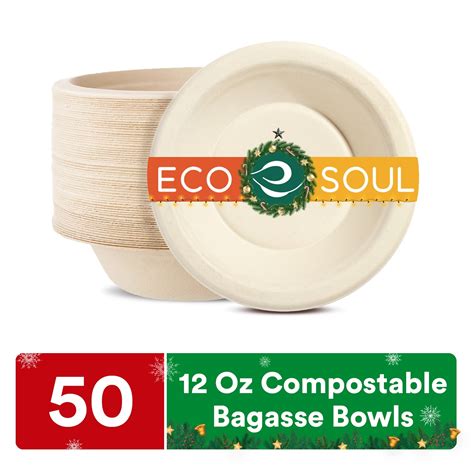 Eco Soul Compostable Oz Soup Bowls Pack Disposable