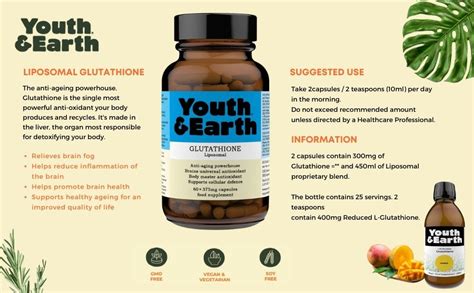 Youth Earth Liposomal Glutathione Max Strength 300mg 60 Capsules