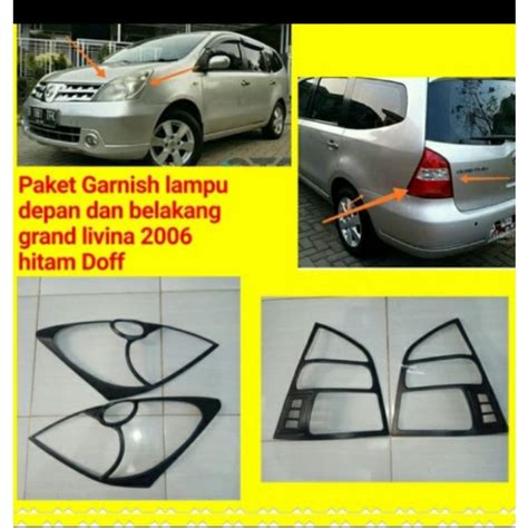 Jual Paket Garnish List Cover Lampu Depan Belakang Hitam Doff Grand