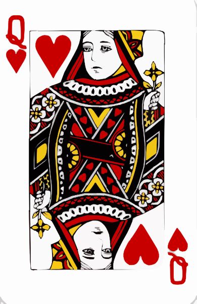 Queen Of Hearts Card Outline