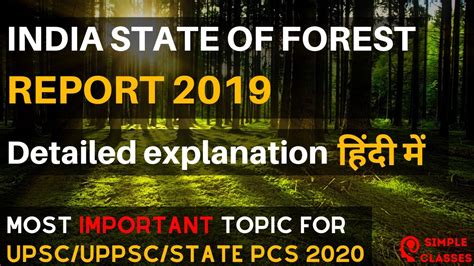 Summary India State Of Forest Report ISFR 2019 UPSC IAS Current