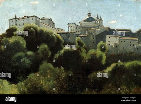 Chigi Palace, Ariccia from 1826 until 1827 by Jean-Baptiste Camille Corot Stock Photo - Alamy