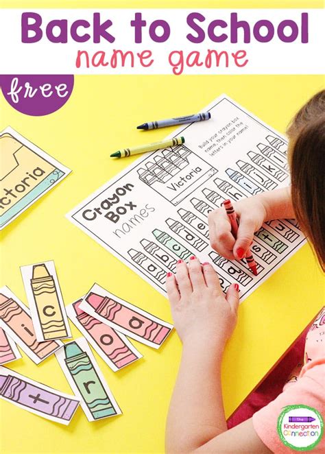 Free Back To School Name Game For Pre K And Kindergarten