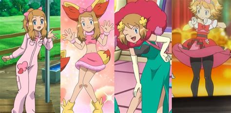 From left to right: her riding Rhinos outfit, pokevision outfit ...