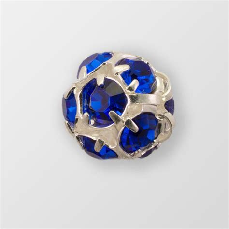 10mm Rhinestone Ball Sapphire Silver Plated Bead And Trim