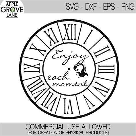 Roman Numerals Clock Svg Clock Stencil Clock Svg Svg Template Svg Eps Png Dxf Romen Numerals Svg