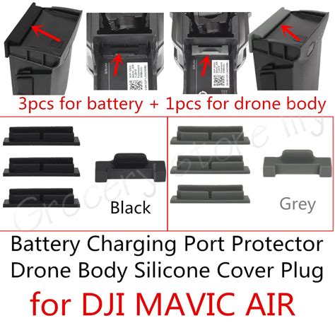 4pcspack Battery Charging Port Protector Drone Body Silicone Cover