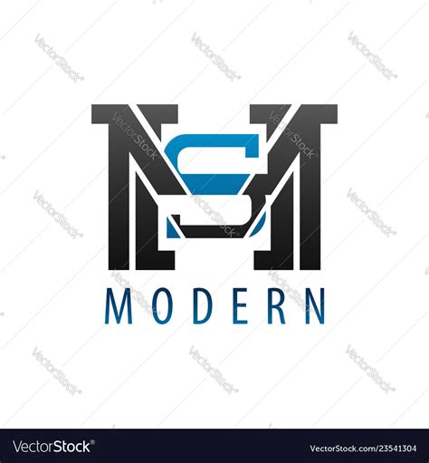 Initial letter smh hsm mhs logo concept design Vector Image