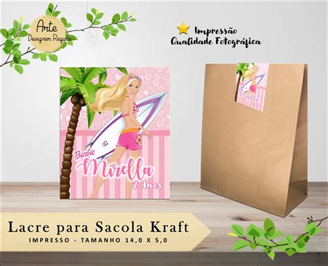 Lacre Para Sacola Kraft Barbie Elo7 Produtos Especiais