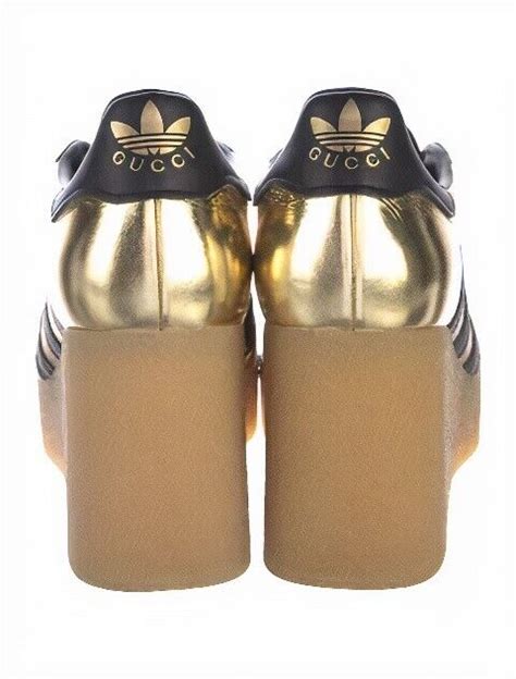 Adidas X Gucci Wedge Gazelle Sneaker Size 37 5 US 7 5 Gold EBay