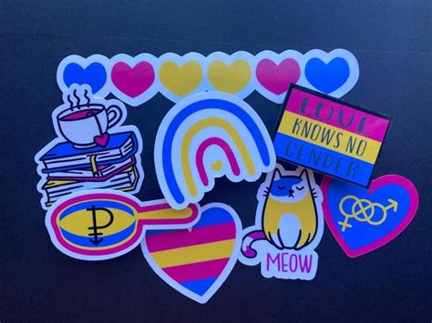 Pansexual Pride Sticker Pack Lgbtq Stickers Pride Stickers Water Bottle Decals Laptop Decals