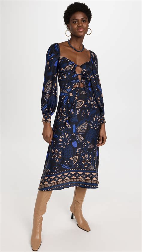 Farm Rio Macaw Forest Black Maxi Dress In Blue Lyst