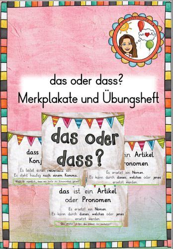 Das Oder Dass Merkplakate Und Übungsheft Unterrichtsmaterial Im