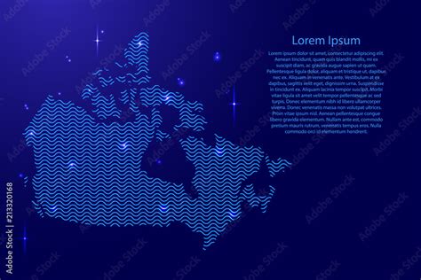 Canada Map Country Abstract Silhouette From Wavy Blue Space Sinusoid