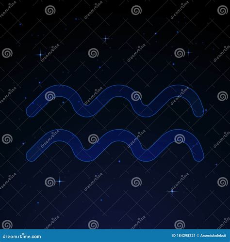 Aquarius Or Water Bearer Zodiac Sign On Frame On Texture Cartoon Vector