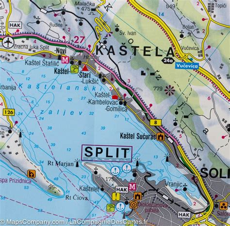 Road Map Dalmatia Coast 2 Sibenik Split Vis Freytag And Berndt