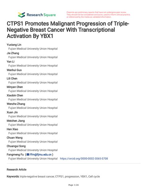 Pdf Ctps Promotes Malignant Progression Of Triple Negative Breast