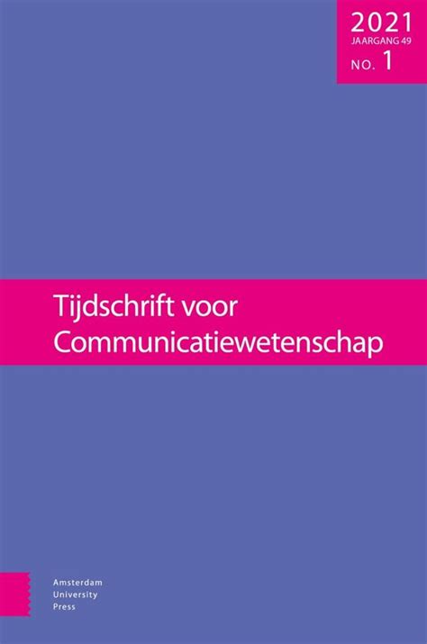 Tijdschrift Voor Communicatiewetenschap Abonnement Online Bestellen Bij