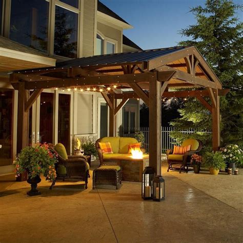 The Outdoor GreatRoom Company Lodge II 14 X 14 Foot Wood Pergola ...