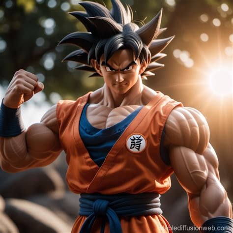 Gokus Super Muscular Form Stops The Sun Stable Diffusion Online