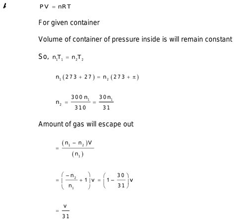 A Gas Is Filled In A Container Of Volume V At Consan T Pressure And At