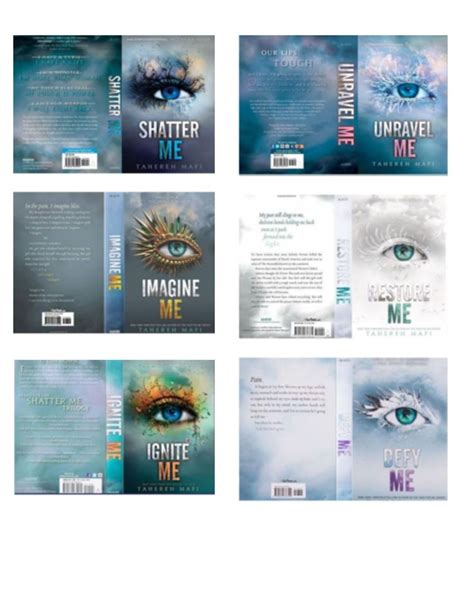 Colorful Shatter Me Mini Book Covers