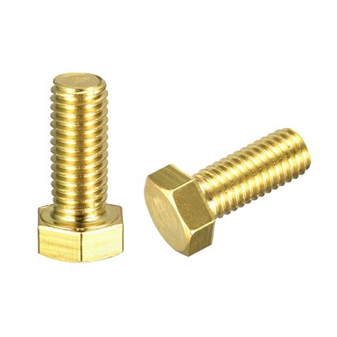 Brass Hex Bolts 1 2 13x1 1 4 2 Pack Fully Thread Grade 4 8 Machine