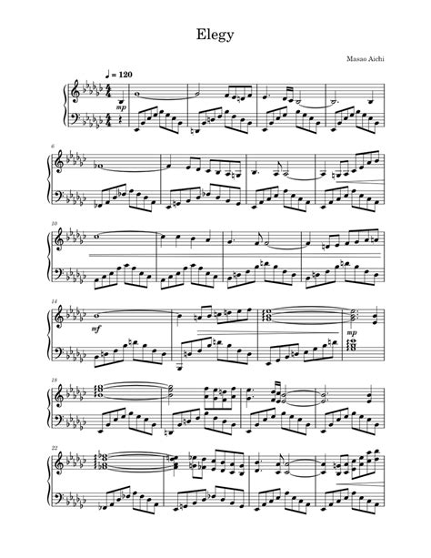 Elegy Sheet Music For Piano Solo