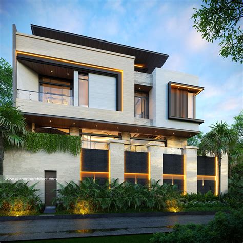 Desain Tampak Samping Rumah Modern Lantai Bapak Wlm Di Pik Jakarta