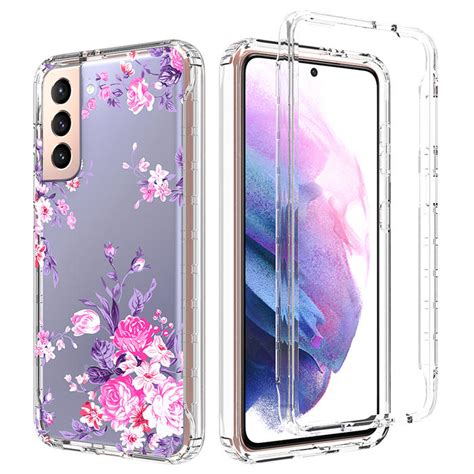 Samsung Galaxy S21 Clear Bumper Tpu Rose Flowers Case