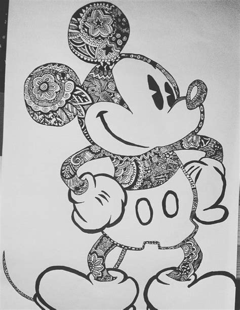 Mickey Mouse Zentangle Art Discovered By Leo On We Heart It Disney