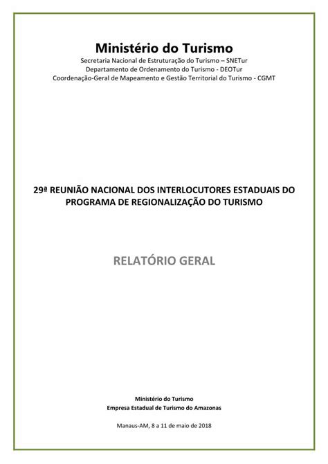 PDF RELATÓRIO GERAL regionalizacao turismo gov br 17h30