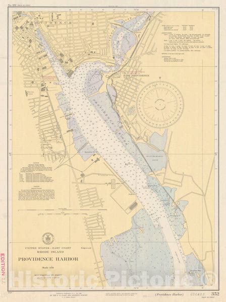 Historic Nautical Map Providence Harbor 1945 Noaa Chart Vintage W